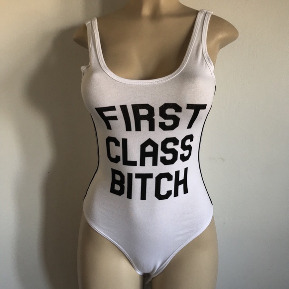 Fashion Nova Tops - “First Class B****” Bodysuit🌈